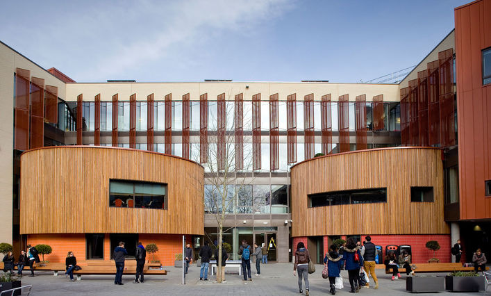 The central courtyard on Cambridge campus